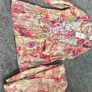 Floral Embroidered Two-Piece Set